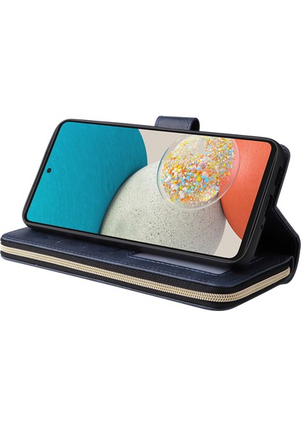 Samsung Galaxy A33 5g Pu Deri Cüzdan 9 Kart Yuvası ile Telefon Kılıfı, Fermuarı Cep Stand Flip Cover (Yurt Dışından)