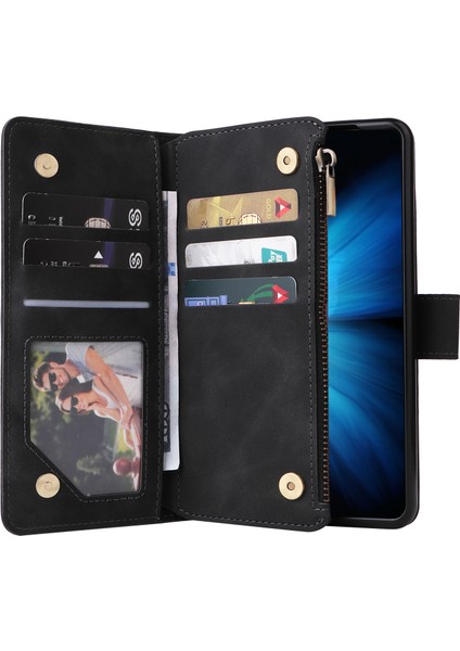 Samsung Galaxy Z Fold4 Için 5g Çoklu Kart Yuvaları Fermuar Pa Pu Deri Telefon Stand Örneği Manyetik Toka Cüzdan Kapağı (Yurt Dışından) fırsatları