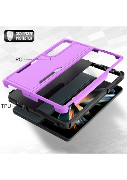 Samsung Galaxy Z Fold4 Için 5g Anti-Çizelge Pc + Tpu Katlanır Telefon Kılıfı Bırakma Rahat Arka Kapak (Yurt Dışından)
