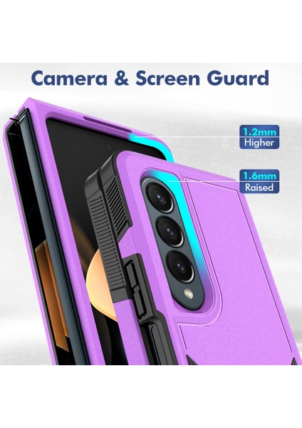 Samsung Galaxy Z Fold4 Için 5g Anti-Çizelge Pc + Tpu Katlanır Telefon Kılıfı Bırakma Rahat Arka Kapak (Yurt Dışından)
