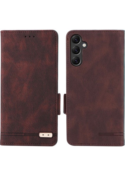 Samsung Galaxy A14 5g Donanım Dekoru Flip Cüzdan Kılıfı Pu Deri Stand Manyetik Koruyucu Telefon Kapağı (Yurt Dışından)