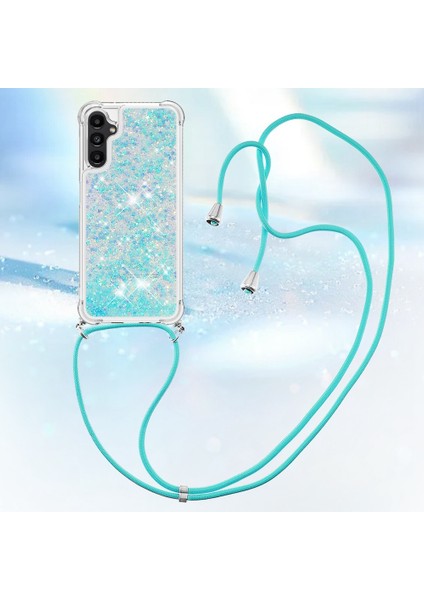Samsung Galaxy A14 Için Yb Quicksand Serisi-4 5g Açık Işıltı Hareketli Quicksand Case Yumuşak Tpu Koruyucu Telefon Kapağı Kordonlu (Yurt Dışından) modelleri