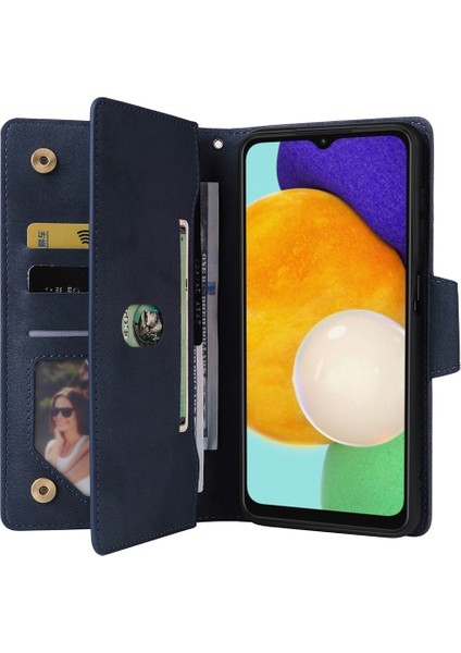 Samsung Galaxy A14 5g Için Damla Geçirmez Telefon Kılıfı, Zippered Cüzdan Perçin Toka Pu Deri Stand Cep Telefon Kapağı Kayışlı (Yurt Dışından) modelleri