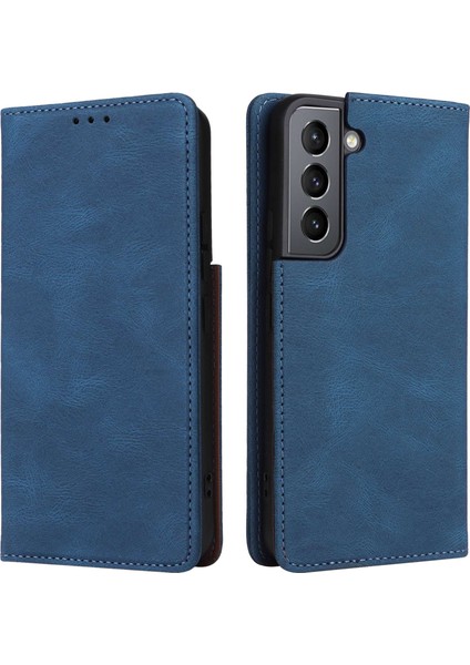 Samsung Galaxy S22 Için 5g Ince Otomatik Kapanış Manyetik Kapak Pu Deri Cüzdan Stand Folio Koruyucu Telefon Kılıfı (Yurt Dışından)