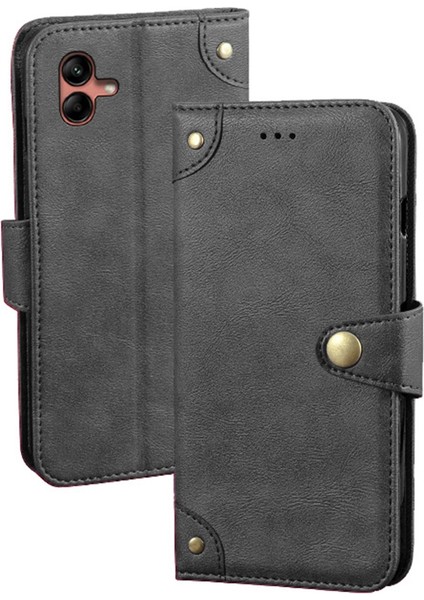 Samsung Galaxy A04 4g (164.4 x 76.3 x 9.1 Mm) Için Idewei Telefon Flip Case Anti-Cratch Ince Doku Tpu+Pu Deri Cüzdan Stand Cep Telefonu Kapağı (Yurt Dışından)