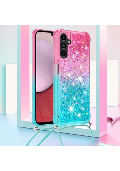 Samsung Galaxy A14 Için Yb Quicksand Serisi-6 5g Gradyan Renk Esnek Tpu Geri Kılıf Sıvı Quicksand ve Telefon Damla Koruma Kapağı Kiracı ile (Yurt Dışından) fiyatları