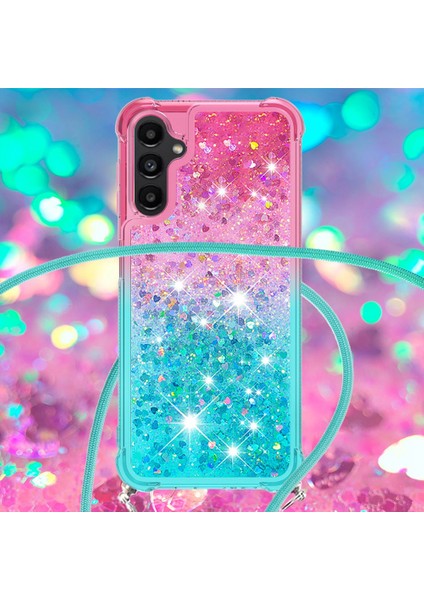 Samsung Galaxy A14 Için Yb Quicksand Serisi-6 5g Gradyan Renk Esnek Tpu Geri Kılıf Sıvı Quicksand ve Telefon Damla Koruma Kapağı Kiracı ile (Yurt Dışından) fırsatları