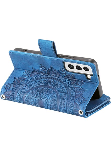 Samsung Galaxy S21 Için 5g Mandala Çiçeği Baskılı Tam Kapsam Pu Deri Telefon Kapak Standı Çoklu Kart Yuvası Zipper Cep Cüzdan Kılıfı (Yurt Dışından) fırsatları