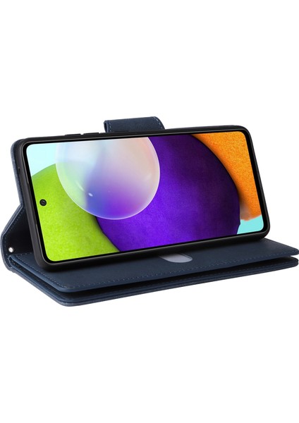Samsung Galaxy A23 4g / A23 5g (Global Versiyon) / M23 5g / F23 5g Destekleme Stand Cüzdan Fermuarı Cep Telefonu Kapak Perçin Tokalı Pu Deri Telefon Kılıfı Kayış (Yurt Dışından) fırsatları