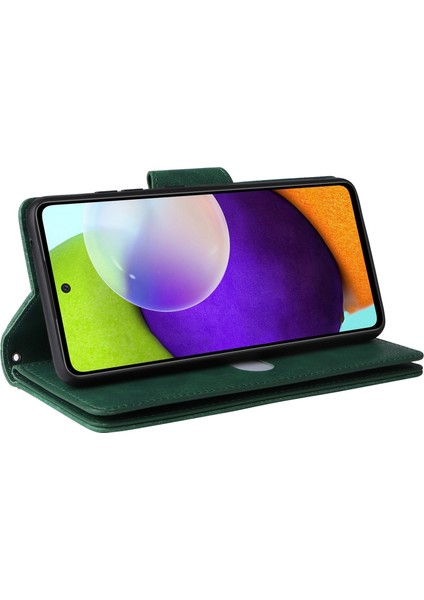 Samsung Galaxy A33 Için 5g Şok Geçirmez Telefon Kasası Perçin Buckle Pu Deri Deri Cüzdan Stand / Kayış (Yurt Dışından) fırsatları