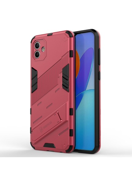 Samsung Galaxy A04 4g (164.4 x 76.3 x 9.1 Mm) Sert Pc + Yumuşak Tpu Kapak Kickstand Anti-Sracratch Telefon Kılıfı (Yurt Dışından)