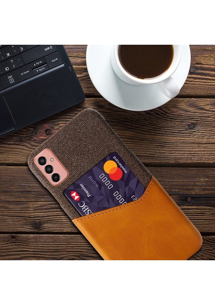 Samsung Galaxy M13 Için Cep Telefonu Kılıfı M13 4g Kart Tutucu Tasarım Anti-Fall Bez Doku Telefon Kılıfı Pu Deri Kaplamalı Pc Kapağı (Yurt Dışından) fırsatları