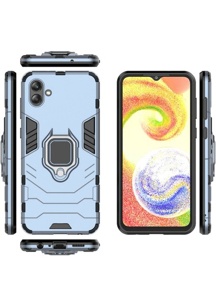 Samsung Galaxy A04 4g (164.4 x 76.3 x 9.1 Mm) Için Ring Tutucu Kickstand Pc + Tpu Kasası Tanıyı Telefon Kapak Kapak Koruştur (Yurt Dışından) indirimleri