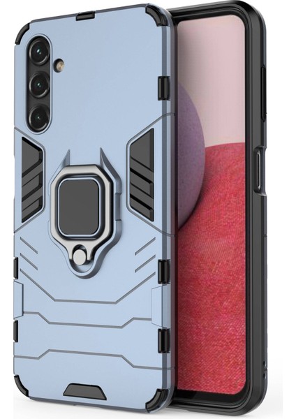 Samsung Galaxy A14 Için 5g Zırh Şok Geçirmez Hard Pc Yumuşak Tpu Ring Tutucu Kickstand Telefon Kasası Koruyucu Kapak (Yurt Dışından)