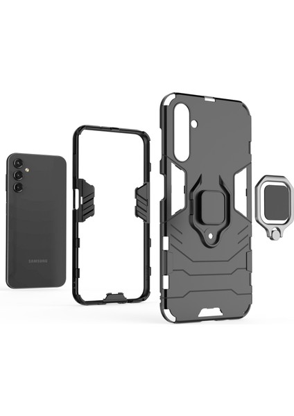 Samsung Galaxy A14 Için 5g Zırh Şok Geçirmez Hard Pc Yumuşak Tpu Ring Tutucu Kickstand Telefon Kasası Koruyucu Kapak (Yurt Dışından) fiyatları