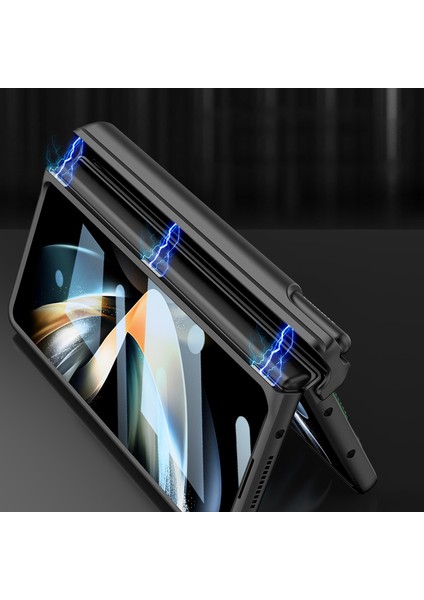 Samsung Galaxy Z Fold4 Için Gkk 5g Manyetik Menteşe Sert Pc Telefon Kılıfı Bilgisayar Tasarımı Temperli Cam Film ile Drop Anti-Drop Her Şey Dahil Kapak (Yurt Dışından)