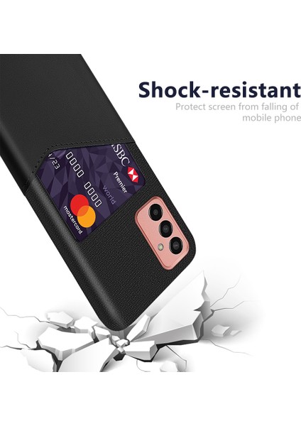 Samsung Galaxy M13 Için Cep Telefonu Kılıfı M13 4g Kart Tutucu Tasarım Anti-Fall Bez Doku Telefon Kılıfı Pu Deri Kaplamalı Pc Kapağı (Yurt Dışından) modelleri