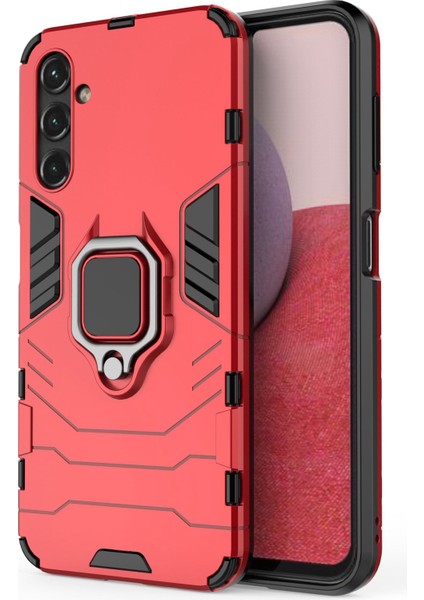 Samsung Galaxy A14 Için 5g Zırh Şok Geçirmez Hard Pc Yumuşak Tpu Ring Tutucu Kickstand Telefon Kasası Koruyucu Kapak (Yurt Dışından)