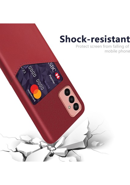 Samsung Galaxy M13 Için Cep Telefonu Kılıfı M13 4g Kart Tutucu Tasarım Anti-Fall Bez Doku Telefon Kılıfı Pu Deri Kaplamalı Pc Kapağı (Yurt Dışından) modelleri