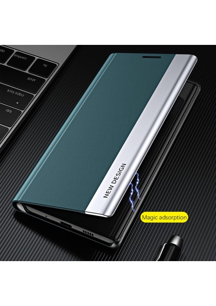 Samsung Galaxy A14 Için 5g Elektrapılaşma Pu Deri Flip Görüntüleme Stand Kapağı Manyetik Adsorpsiyon Telefon Kılıfı (Yurt Dışından) fiyatları