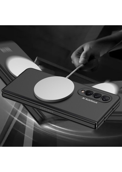 Samsung Galaxy Z Fold3 Için Gkk Ince Telefon Kılıfı 5g Şok Geçirmez Anti-Parmak Izi Pc Kapağı Magsafe Şarjı ile Uyumlu (Temperli Cam Ön Film Dahil) (Yurt Dışından)
