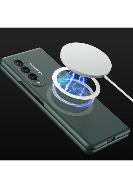 Samsung Galaxy Z Fold3 Için Gkk Ince Telefon Kılıfı 5g Şok Geçirmez Anti-Parmak Izi Pc Kapağı Magsafe Şarjı ile Uyumlu (Temperli Cam Ön Film Dahil) (Yurt Dışından)