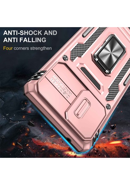 Samsung Galaxy A71 Için Zırh Serisi 5g SM-A716 Kickstand Telefon Kasası Pc + Tpu Slayt Kamera Kapağı ile Etkiye Dayanıklı Koruyucu Telefon Koruyucu (Yurt Dışından) fiyatları