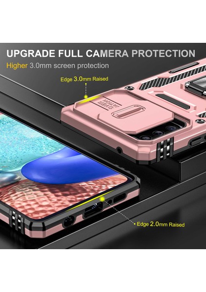 Samsung Galaxy A71 Için Zırh Serisi 5g SM-A716 Kickstand Telefon Kasası Pc + Tpu Slayt Kamera Kapağı ile Etkiye Dayanıklı Koruyucu Telefon Koruyucu (Yurt Dışından) modelleri