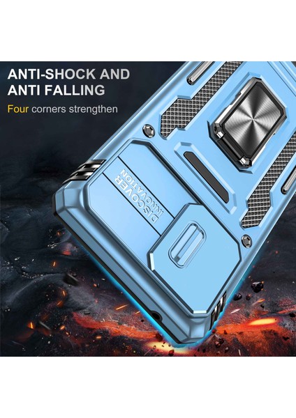 Samsung Galaxy A71 Için Zırh Serisi 5g SM-A716 Kickstand Telefon Kasası Pc + Tpu Slayt Kamera Kapağı ile Etkiye Dayanıklı Koruyucu Telefon Koruyucu (Yurt Dışından) fiyatları