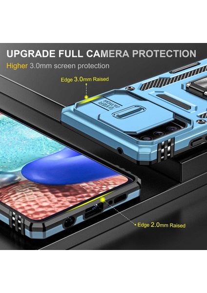 Samsung Galaxy A71 Için Zırh Serisi 5g SM-A716 Kickstand Telefon Kasası Pc + Tpu Slayt Kamera Kapağı ile Etkiye Dayanıklı Koruyucu Telefon Koruyucu (Yurt Dışından) modelleri
