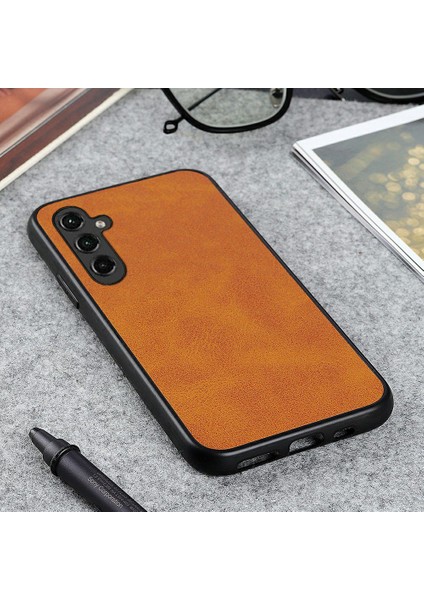 Samsung Galaxy A14 5g, Cowhide Doku Sabit Pc+Tpu+Pu Deri Koruyucu Cep Telefonu Kapağı (Yurt Dışından) modelleri