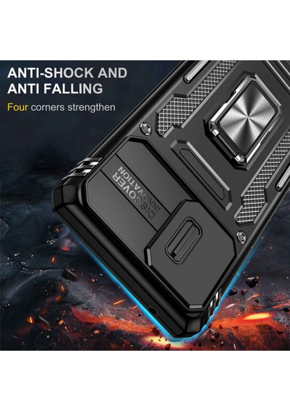 Samsung Galaxy A71 Için Zırh Serisi 5g SM-A716 Kickstand Telefon Kasası Pc + Tpu Slayt Kamera Kapağı ile Etkiye Dayanıklı Koruyucu Telefon Koruyucu (Yurt Dışından) fiyatları