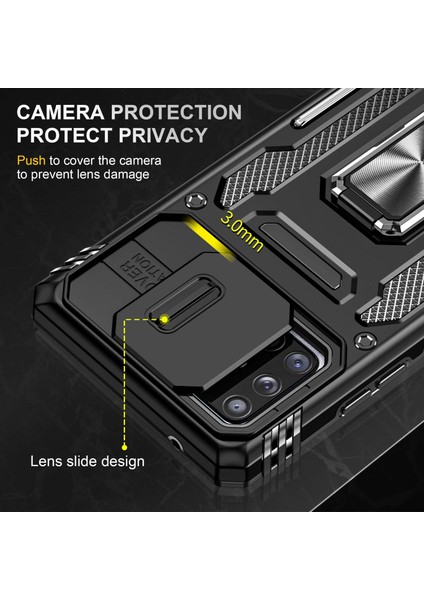 Samsung Galaxy A71 Için Zırh Serisi 5g SM-A716 Kickstand Telefon Kasası Pc + Tpu Slayt Kamera Kapağı ile Etkiye Dayanıklı Koruyucu Telefon Koruyucu (Yurt Dışından) indirimleri