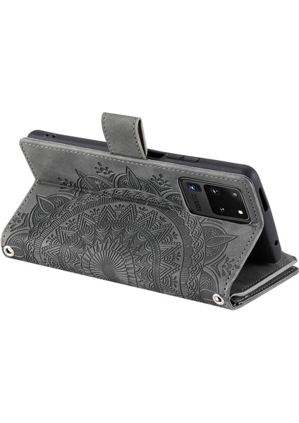 Samsung Galaxy S20 Ultra Mandala Çiçeği Baskılı Fermuar Cep Telefon Kılıfı Pu Deri Stand Kapak Birden Fazla Kart Yuvası Cüzdan (Yurt Dışından) indirimleri