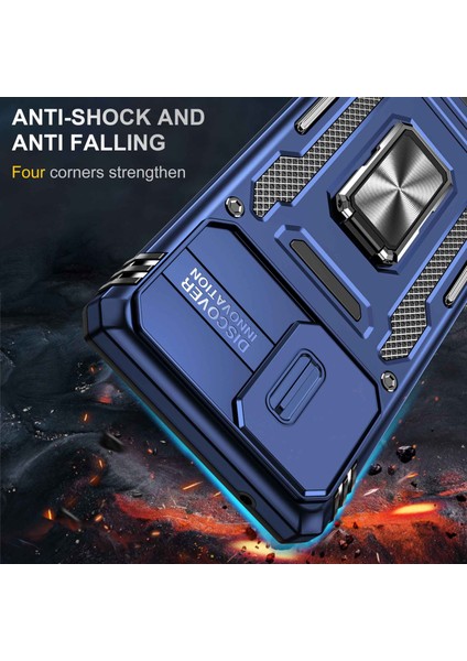 Samsung Galaxy A71 Için Zırh Serisi 5g SM-A716 Kickstand Telefon Kasası Pc + Tpu Slayt Kamera Kapağı ile Etkiye Dayanıklı Koruyucu Telefon Koruyucu (Yurt Dışından) fiyatları