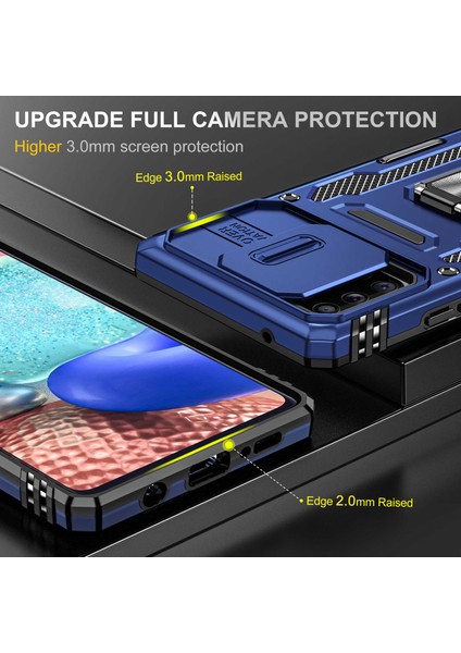 Samsung Galaxy A71 Için Zırh Serisi 5g SM-A716 Kickstand Telefon Kasası Pc + Tpu Slayt Kamera Kapağı ile Etkiye Dayanıklı Koruyucu Telefon Koruyucu (Yurt Dışından) modelleri