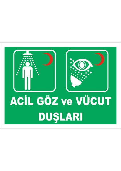 Acil Göz ve Vücut Duşları Levhası 15X21 cm Sticker