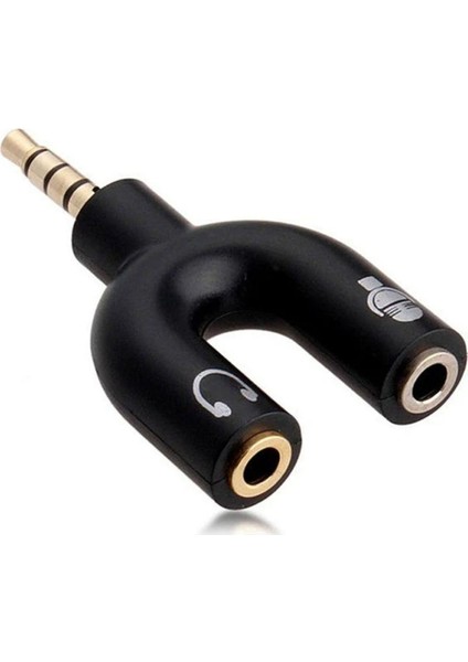 3.5 mm 1 Erkek 2 Dişi Mikrofon Kulaklık Ayırıcı Birleştirici Y Aparat