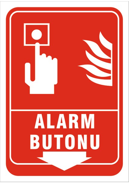 Alarm Butonu - Isg Levhası 50X70 cm Sticker