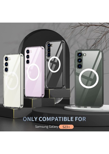 Samsung Galaxy S23 Plus Kılıf Magsafe Wireless Kablosuz Şarj Uyumlu Manyetik Şeffaf Kapak