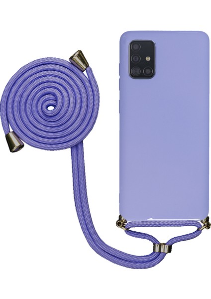 Samsung Galaxy A71 A715 Uyumlu Kılıf Silikon Boyundan Askılı Ipli Lansman Kapak Renkli Tpu