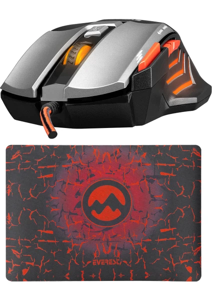 SGM-X7 PRO Silver 2in1 7200dpi Makrolu Oyuncu Mouse +Gaming Mouse Pad