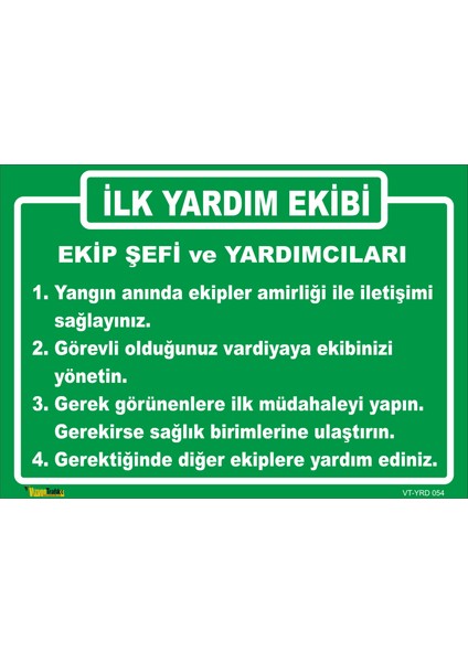 İlk Yardım Ekibi Levhası 15X21 cm Sticker