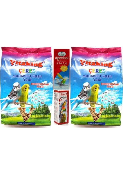 Çerez Muhabbet Kuşu Yemi 2kg ve 2-Vitamin