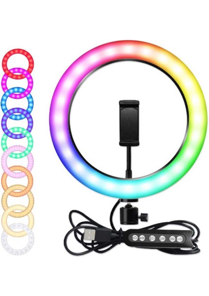 Rgb Mj-26 Işıklı Telefon Tutucu Ring Light