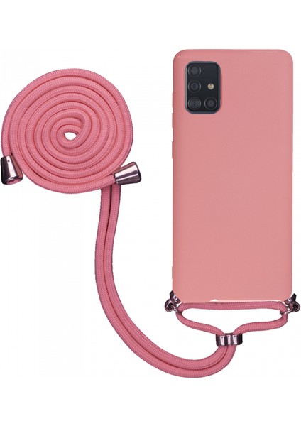 Samsung Galaxy A81 Uyumlu Kılıf Silikon Boyundan Askılı Ipli Lansman Kapak Renkli Tpu
