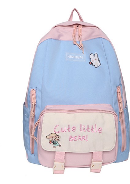 Kolej Tarzı Sırt Çantası Okul Çantası Seyahat Gündelik Moda - Mavi (Yurt Dışından)