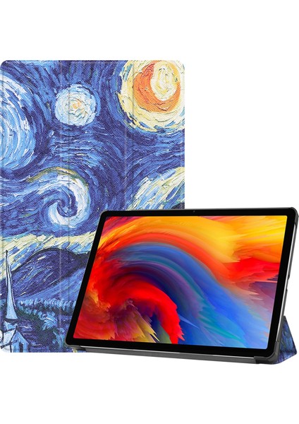 Zhkj Shop Lenovo Pad Için Plus 11 2021 Deri Kılıf Yıldızlı Gökyüzü (Yurt Dışından)