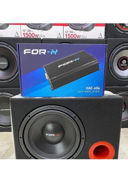 For-X Xw-12 30CM Bass 1200W 300RMS Forx 4kanallı Anfi 2400WAT For-X