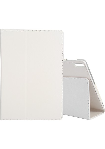 Lenovo Için 4 10 Plus (TB-X704) / Sekme 4 10 (TB-X304) Litchi Doku Kılıfı Beyaz (Yurt Dışından) fiyatları